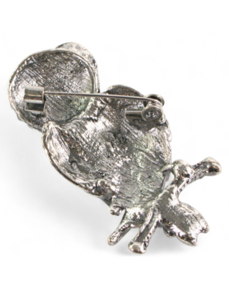 BROSZKA BROSZA SREBRNA  SOWA z CYRKONIAMI  LOLITA AKCESORIA