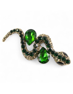 BROSZKA BROSZA ZIELONY WĄZ Z CYRKONIAMI   LOLITA AKCESORIA 2