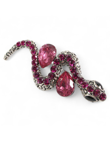 BROSZKA BROSZA RÓZOWY WĄZ Z CYRKONIAMI   LOLITA...