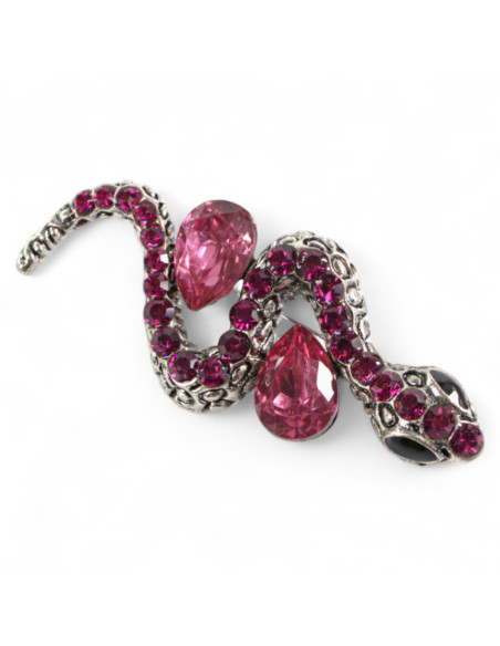 BROSZKA BROSZA RÓZOWY WĄZ Z CYRKONIAMI   LOLITA AKCESORIA