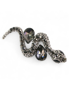 BROSZKA BROSZA GRAFITOWY  WĄZ Z CYRKONIAMI   LOLITA... 2