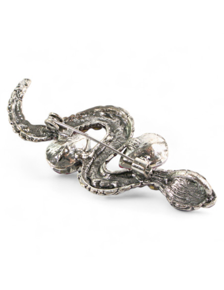 BROSZKA BROSZA GRAFITOWY  WĄZ Z CYRKONIAMI   LOLITA AKCESORIA