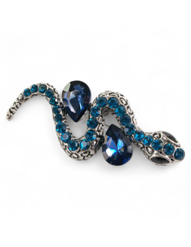 BROSZKA BROSZA NIEBIESKI WĄZ Z CYRKONIAMI...