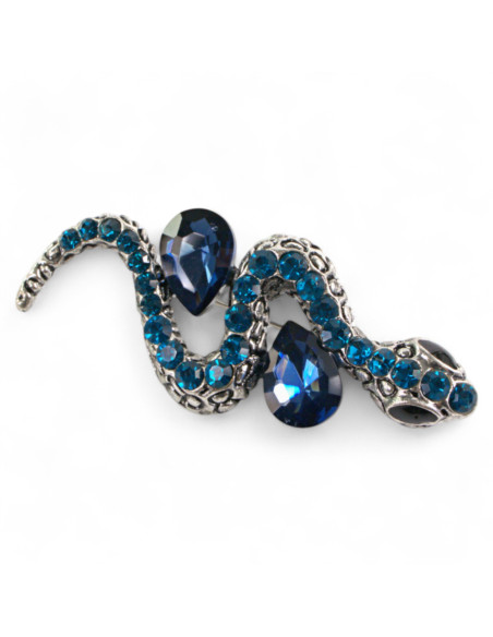 BROSZKA BROSZA NIEBIESKI WĄZ Z CYRKONIAMI   LOLITA AKCESORIA