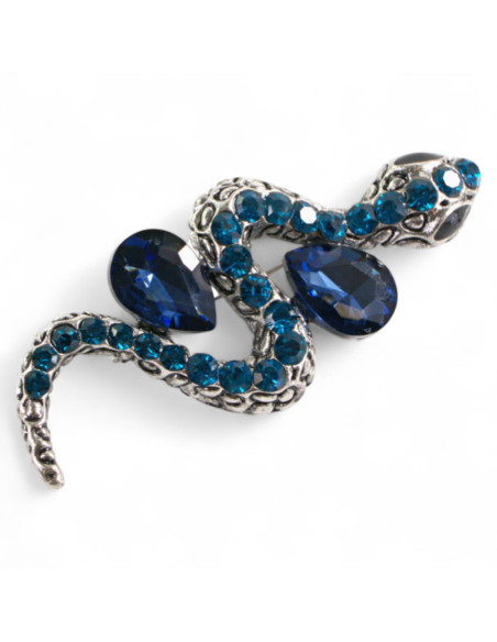 BROSZKA BROSZA NIEBIESKI WĄZ Z CYRKONIAMI   LOLITA AKCESORIA