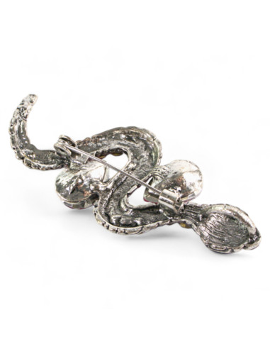 BROSZKA BROSZA NIEBIESKI WĄZ Z CYRKONIAMI...