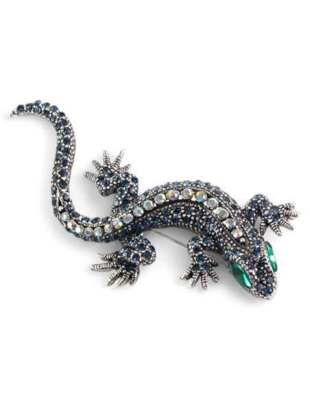BROSZKA BROSZA KOLOROWA JASZCZURKA Z CYRKONIAMI   LOLITA AKCESORIA
