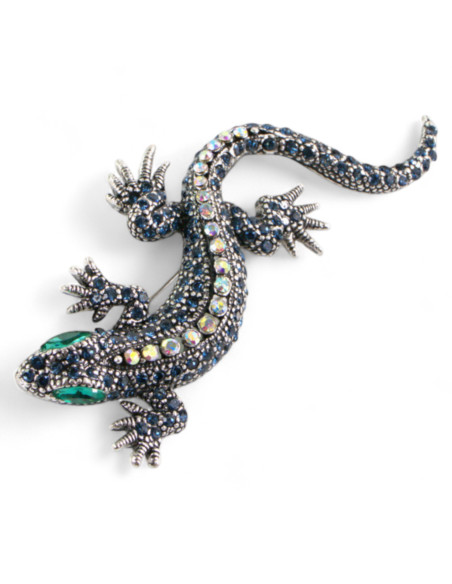 BROSZKA BROSZA KOLOROWA JASZCZURKA Z CYRKONIAMI   LOLITA AKCESORIA