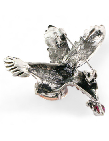 BROSZKA BROSZA PTAK SREBRNY PTASZEK KOLIBER...