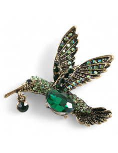 BROSZKA BROSZA PTAK ZIELONY PTASZEK KOLIBER  LOLITA...