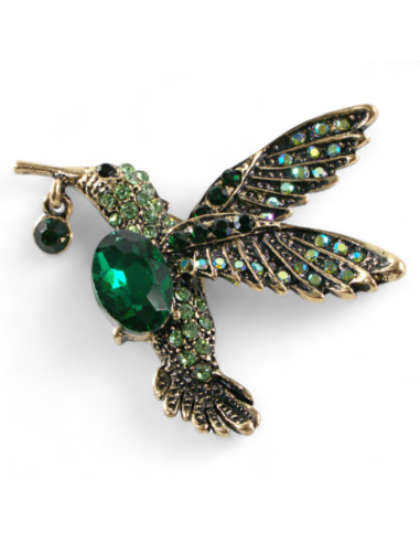 BROSZKA BROSZA PTAK ZIELONY PTASZEK KOLIBER...