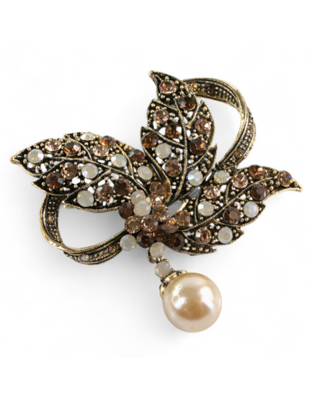 BROSZKA BROSZA WIKTORIAŃSKE LIŚCIE LIŚĆ Z ZAWIESZKĄ LOLITA AKCESORIA