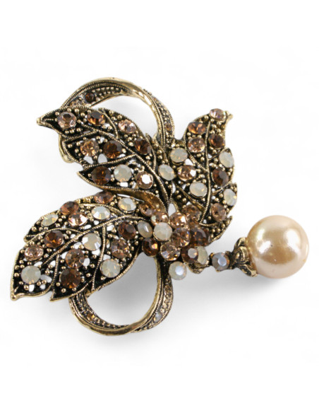 BROSZKA BROSZA WIKTORIAŃSKE LIŚCIE LIŚĆ Z ZAWIESZKĄ LOLITA AKCESORIA