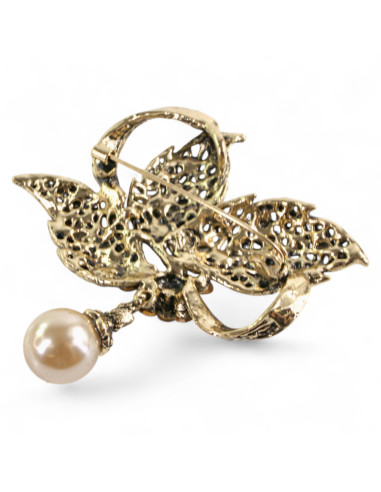 BROSZKA BROSZA WIKTORIAŃSKE LIŚCIE LIŚĆ Z...