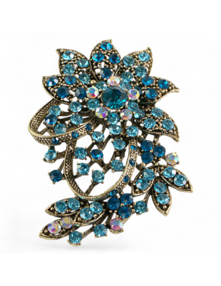 BROSZKA BROSZA DUŻY KWIAT STARE ZŁOTO VINTAGE LOLITA AKCESORIA