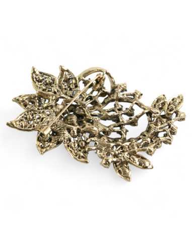 BROSZKA BROSZA DUŻY KWIAT STARE ZŁOTO VINTAGE...