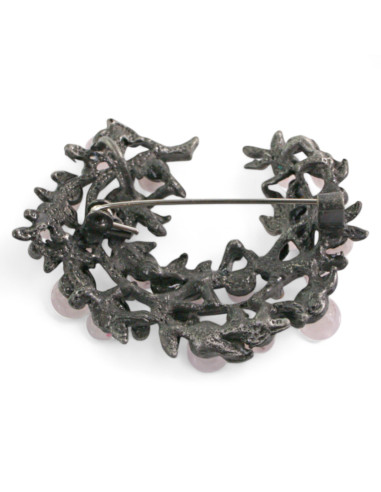 BROSZKA BROSZA GALERYJNA GAŁĄZKA Z ROŻOWYMI...