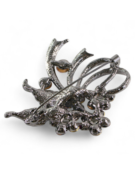 BROSZKA BROSZA BUKIET KWIATÓW Z KOLOROWYMI CYRKONIAMI  LOLITA AKCESORIA