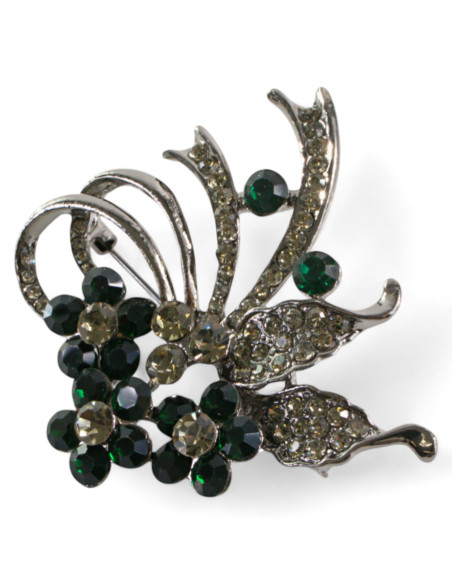 BROSZKA BROSZA BUKIET KWIATÓW Z ZIELONYMI  KWIATKAMI LOLITA AKCESORIA