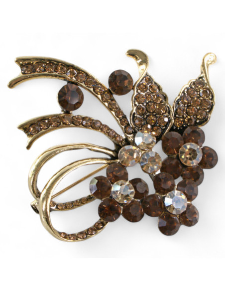 BROSZKA BROSZA BUKIET KWIATÓW z BRĄZOWYMI KWIATKAMI  LOLITA AKCESORIA