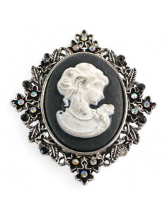 BROSZKA BROSZA DUŻA BROSZKA DAMA KAMELIOWA  LOLITA AKCESORIA