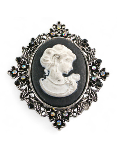 BROSZKA BROSZA DUŻA BROSZKA DAMA KAMELIOWA  LOLITA AKCESORIA