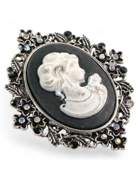 BROSZKA BROSZA DUŻA BROSZKA DAMA KAMELIOWA  LOLITA AKCESORIA