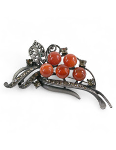 BROSZKA BROSZA GALERYJNA WIĄZANKA Z BRĄZOWYMI KORALIKAMI... 2