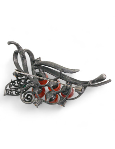 BROSZKA BROSZA GALERYJNA WIĄZANKA Z BRĄZOWYMI...