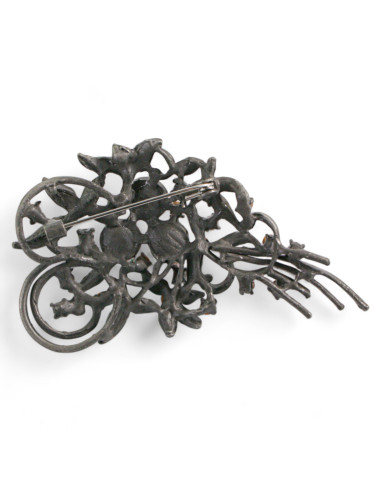 BROSZKA BROSZA GALERYJNA WIĄZANKA Z RÓŻOWYMI...