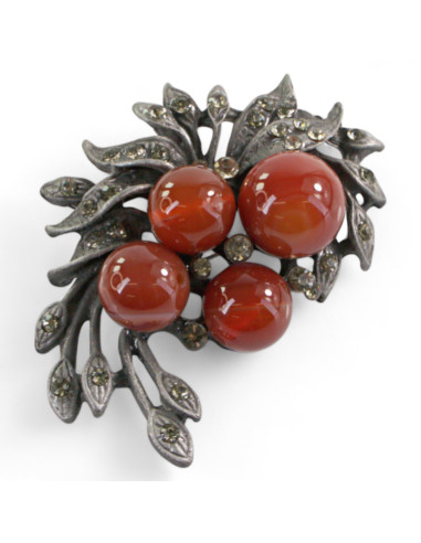 BROSZKA BROSZA GALERYJNA WIĄZANKA Z BRĄZOWYMI...