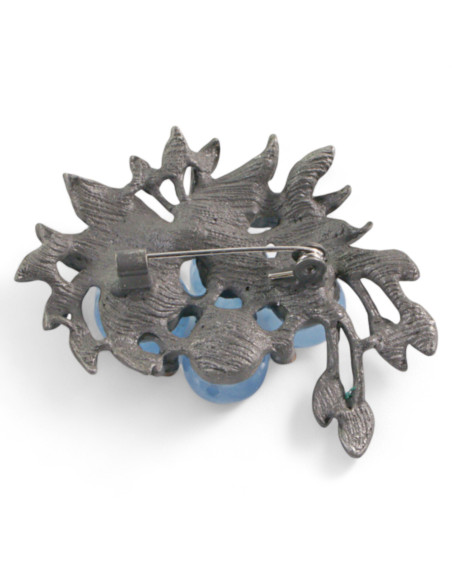 BROSZKA BROSZA GALERYJNA WIĄZANKA Z BRĄZOWYMI KORALIKAMI LOLITA AKCESORIA