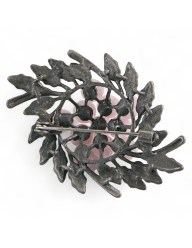 BROSZKA BROSZA GALERYJNA WIĄZANKA Z RÓŻOWYMI...