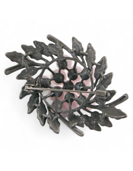 BROSZKA BROSZA GALERYJNA WIĄZANKA Z RÓŻOWYMI KORALIKAMI LOLITA AKCESORIA