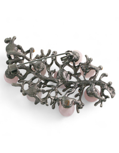 BROSZKA BROSZA GALERYJNA GAŁĄZKA Z RÓŻOWYMI...