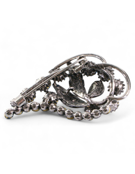 BROSZKA BROSZA  ASYMETRYCZNY ZAWIJAS Z KAMIENIAMI GRANAT LOLITA AKCESORIA