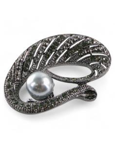BROSZKA BROSZA  ASYMETRYCZNY ZAWIJAS Z PERŁĄ LOLITA... 2