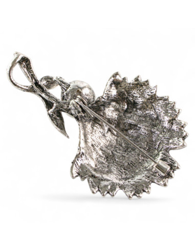 BROSZKA BROSZA  LIŚC Z PERŁĄ Z PERŁĄ CRYSTAL AB...