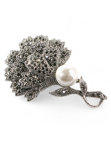 BROSZKA BROSZA  LIŚC Z PERŁĄ Z PERŁĄ  LOLITA AKCESORIA