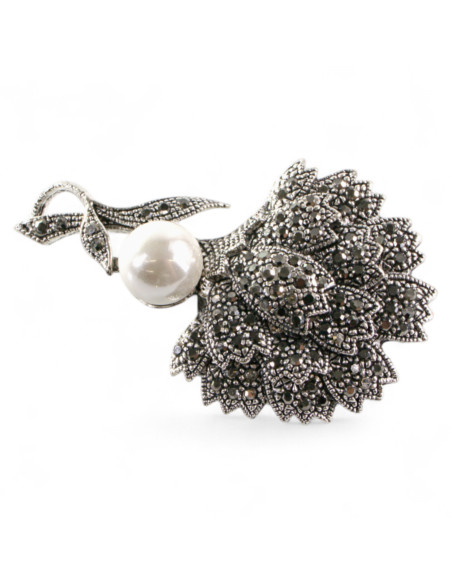 BROSZKA BROSZA  LIŚC Z PERŁĄ Z PERŁĄ  LOLITA AKCESORIA