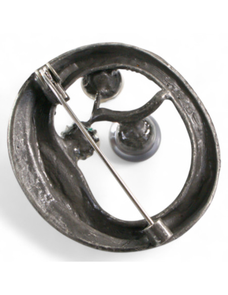 BROSZKA BROSZA  GALERYJNA  WIECNIEC Z PERŁAMI PERŁA LOLITA AKCESORIA