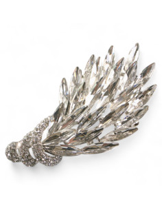 BROSZKA BROSZA  SREBRNY DUŻY  RÓG OBFITOŚCI CRYSTAL...