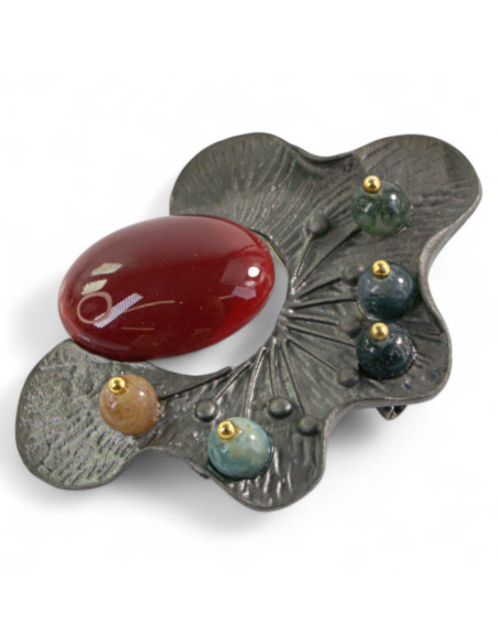 BROSZKA BROSZA  GALERYJNA ROZETA  Z KAMIENIEM  LOLITA AKCESORIA