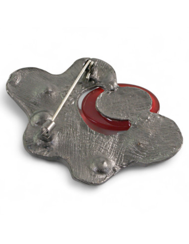 BROSZKA BROSZA  GALERYJNA ROZETA  Z KAMIENIEM...