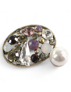 BROSZKA BROSZA ELIPSA Z CYRKONIAMI I PERŁĄ LOLITA AKCESORIA 2