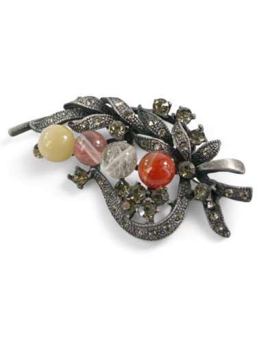 BROSZKA BROSZA BUKIET Z KOLOROWYMI KORALAMI...