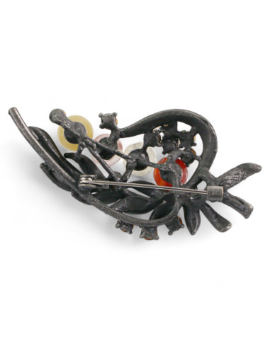 BROSZKA BROSZA BUKIET Z KOLOROWYMI KORALAMI...