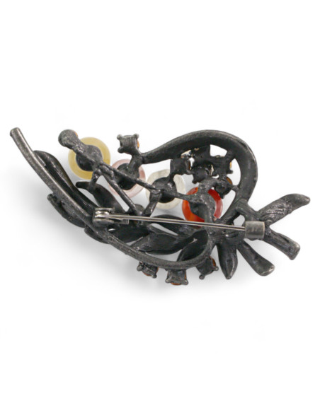 BROSZKA BROSZA BUKIET Z KOLOROWYMI KORALAMI LOLITA AKCESORIA