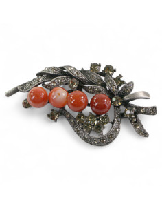 BROSZKA BROSZA BUKIET Z BRĄZOWYMI  KORALAMI LOLITA AKCESORIA 2