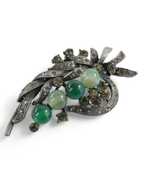 BROSZKA BROSZA BUKIET Z ZIELONYMI KORALAMI LOLITA AKCESORIA